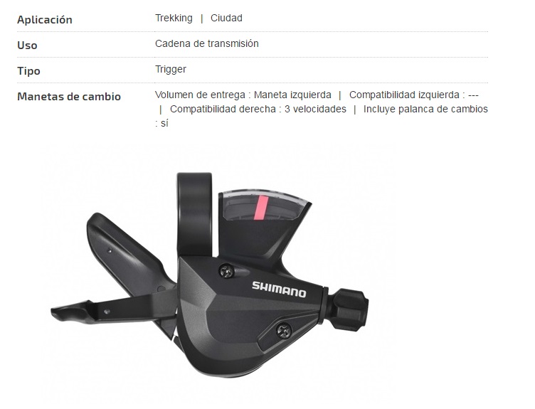 MANDO SHIMANO DESVIADOR 3V+ INDIC. SL-M315-L CABLE